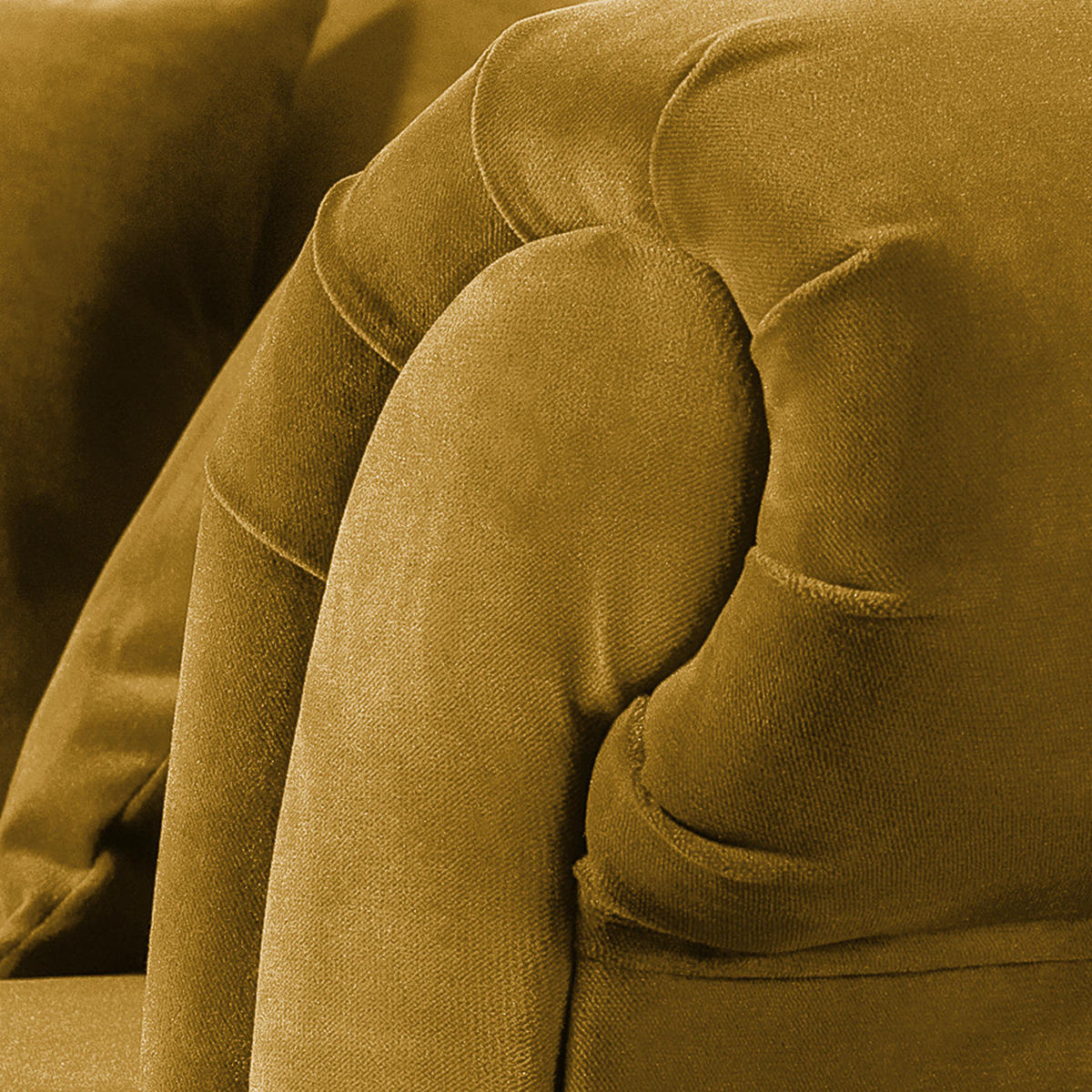 3-SITZER SOFA - Samt - Gelb/Schwarz, Buchenholz/Textil (213/84/79cm) - home24