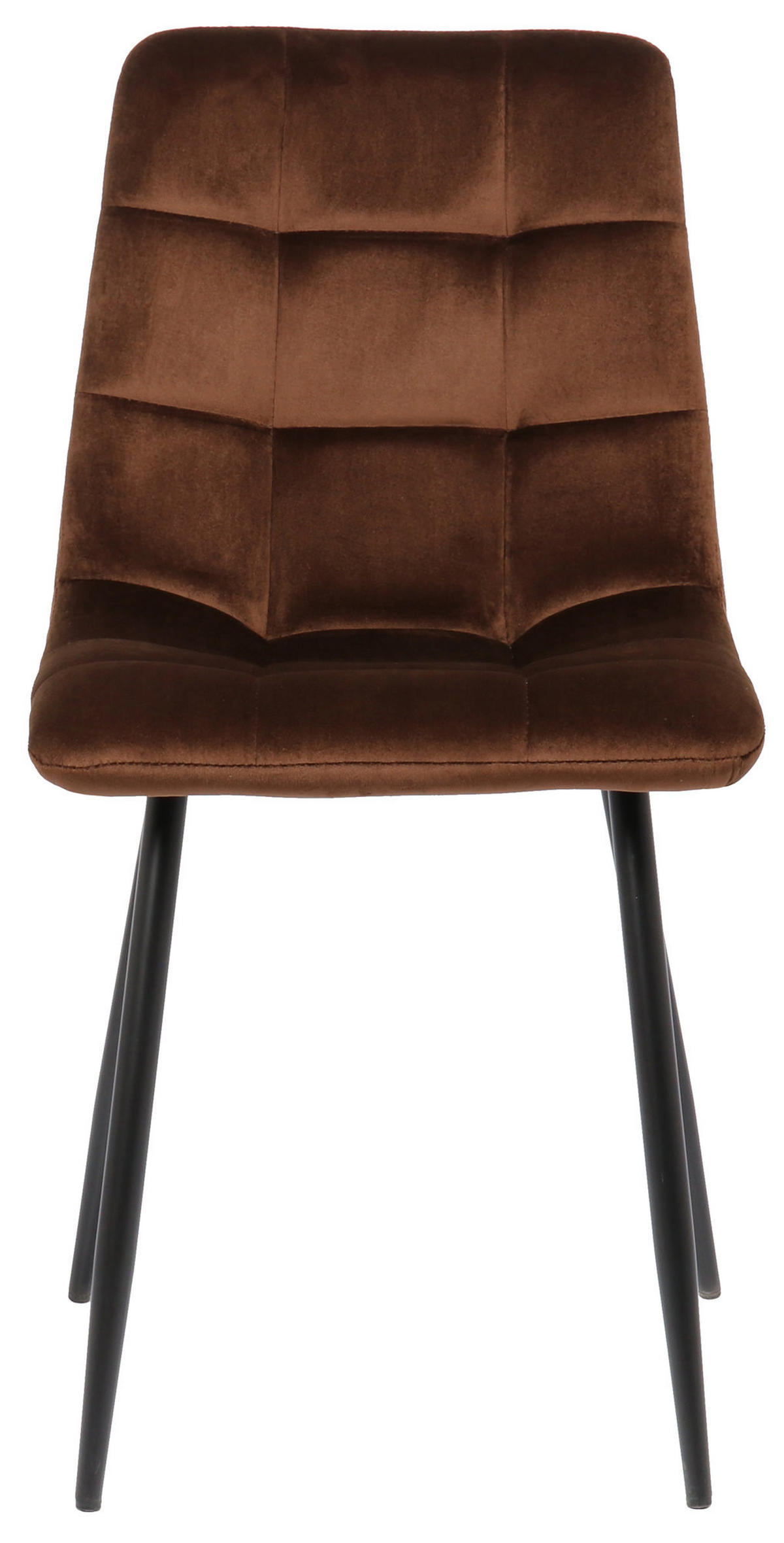 ESSZIMMERSTUHL Till Samt, Gestell Metall matt Schwarz Braun - Schwarz/Braun, Textil/Metall (45/88/52cm) - TPFLiving