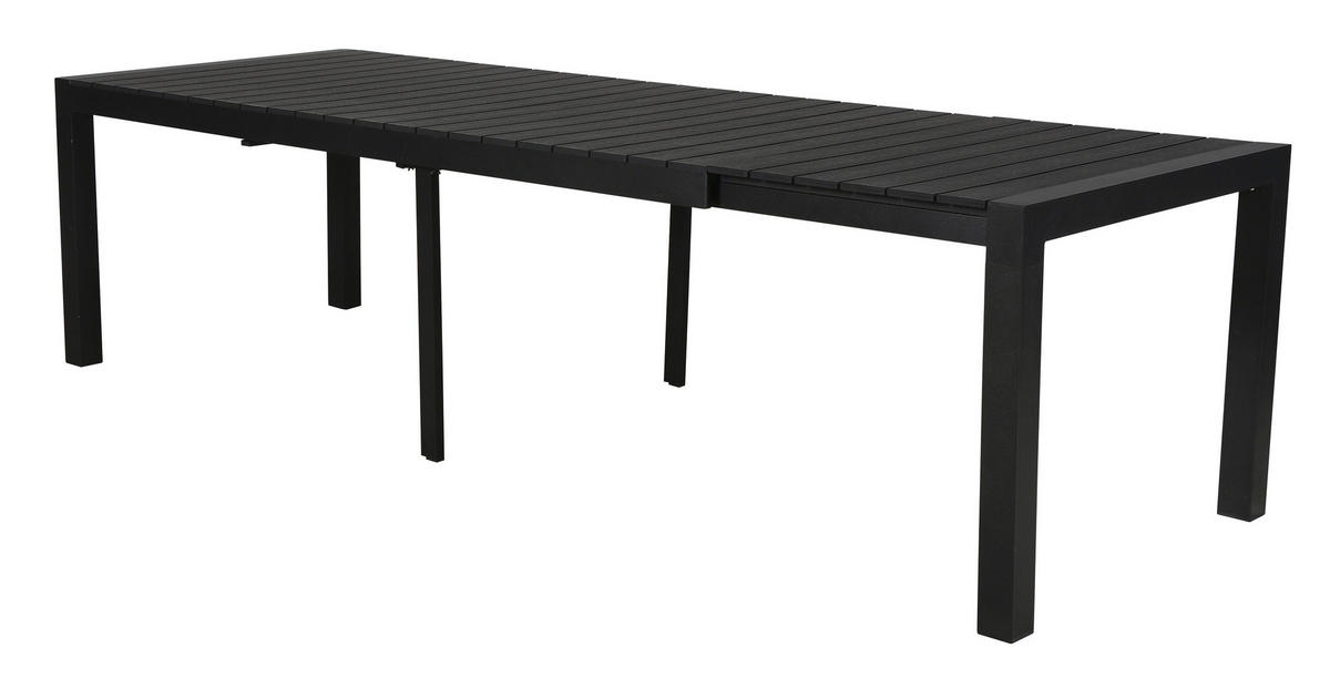 GARTENTISCH Schwarz - Schwarz, Holzwerkstoff (100/343/76cm) - ebuy24