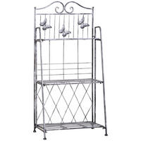 PFLANZREGAL, Metall, Grau - Grau, Metall (25/96/44cm) - Outsunny