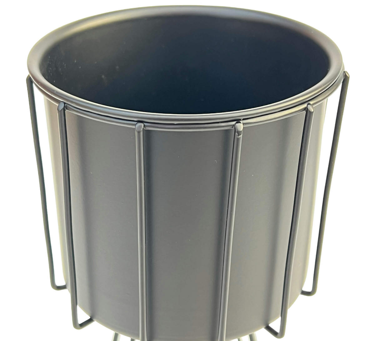 BLUMENHOCKER Metall Schwarz 32 cm - Schwarz, Metall (15/32/15cm) - DanDiBo