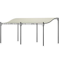ANBAUPAVILLON Pergola mit Dach - Creme, Metall (298/253/491cm) - Outsunny