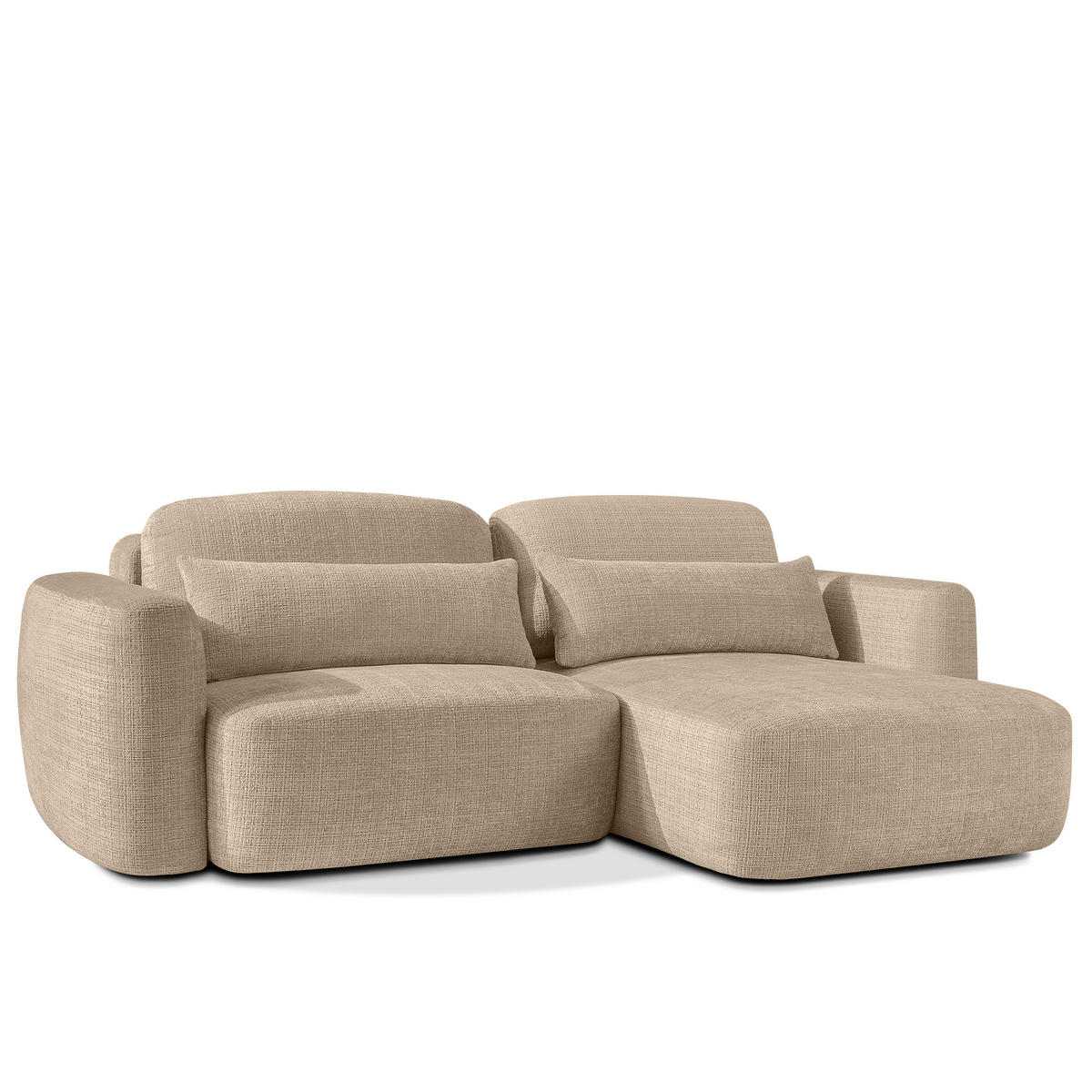 SITZGARNITUR ELOSA - Beige, Holz/Textil (245/85/165cm) - KONSIMO®