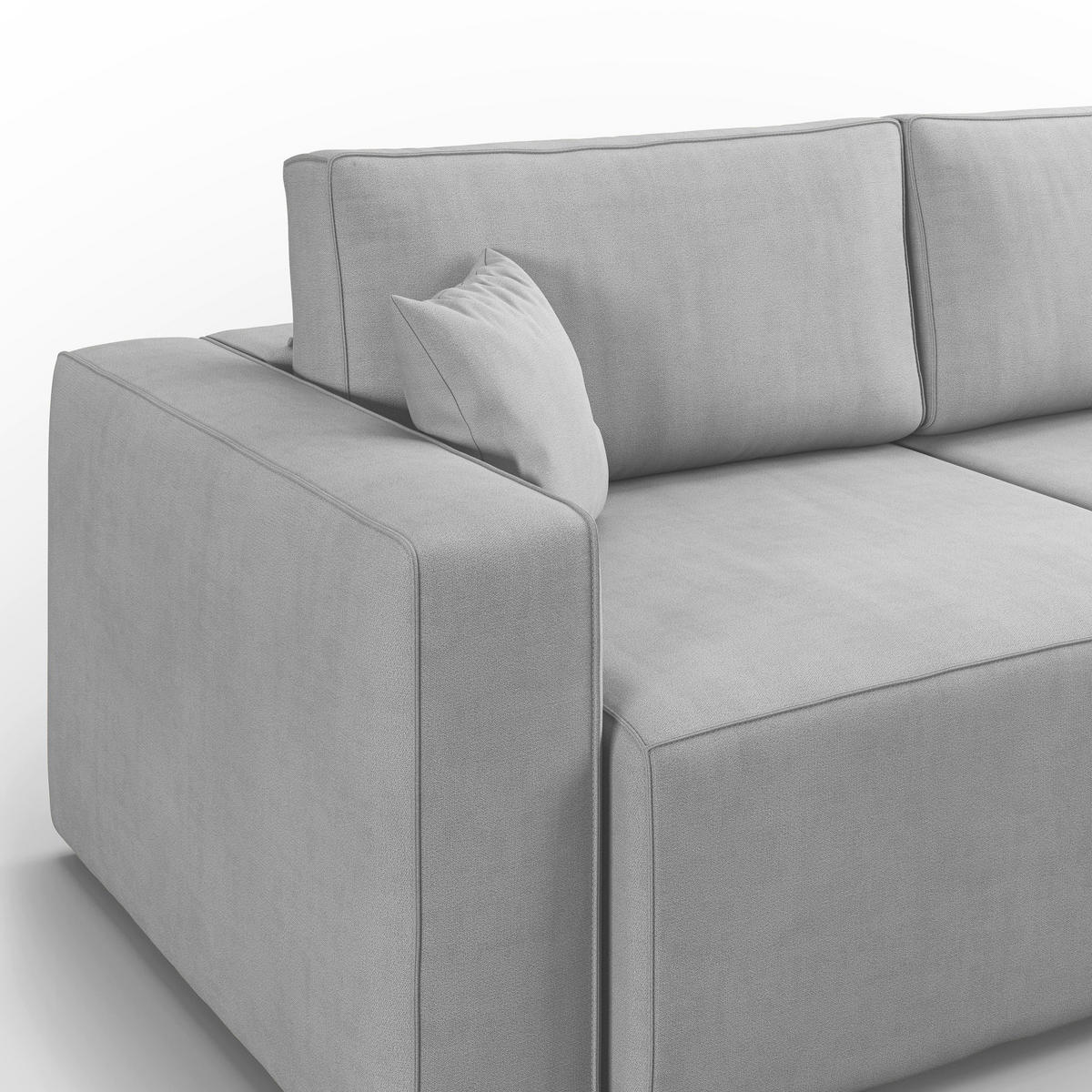 LINEARSOFA Morfeo - Hellgrau, Textil (180/86/99cm) - Divani.store