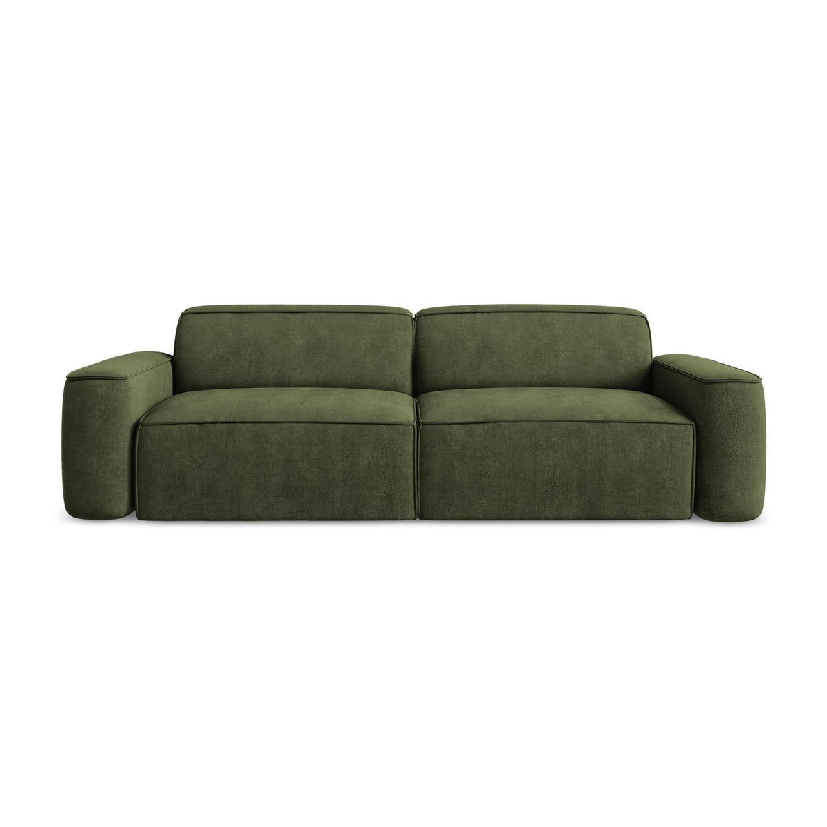 4-SITZER-SOFA Chenille Stoff Grün - Schwarz/Olivgrün, Holzwerkstoff/Kunststoff (244/70/102cm) - LaMiaSofa