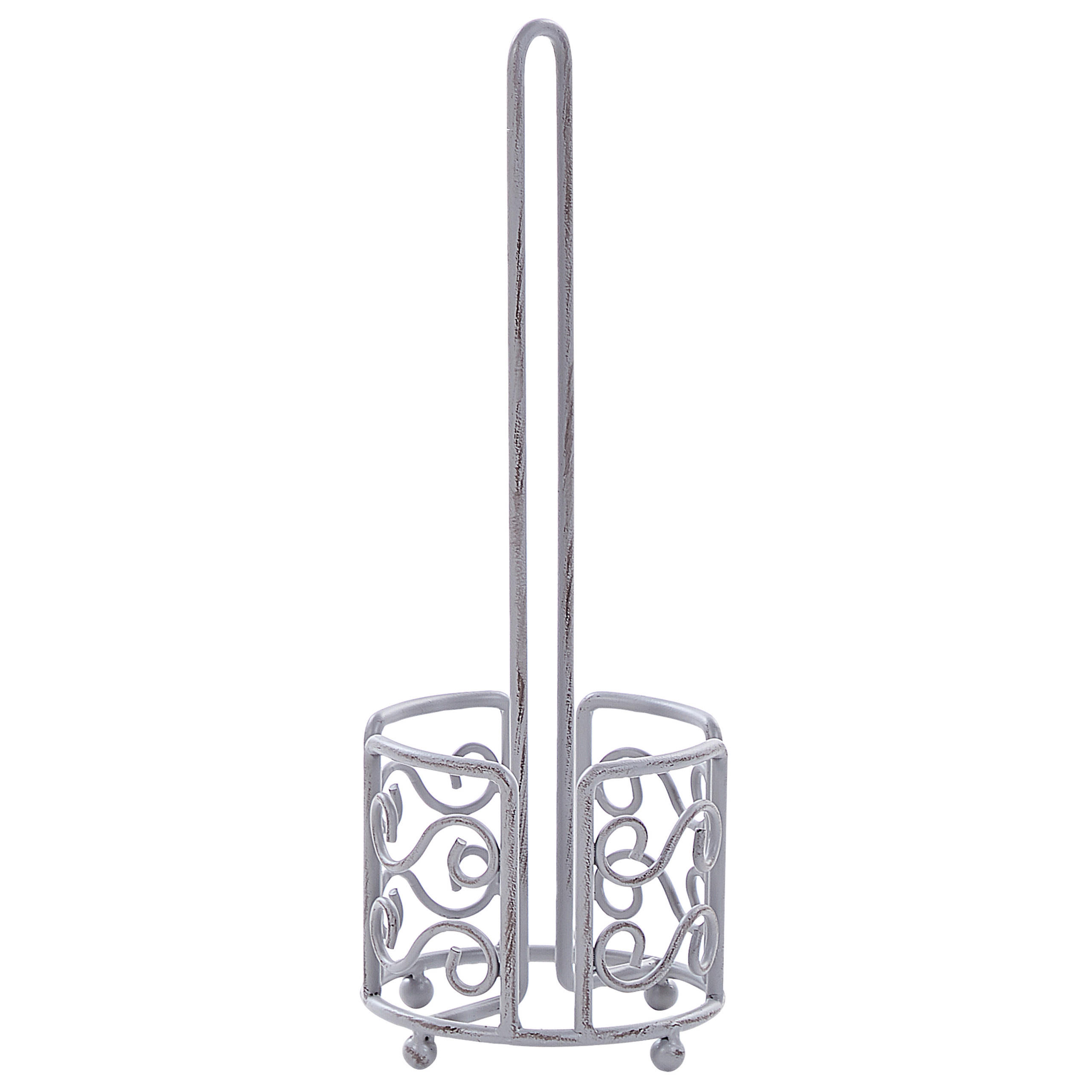 TOILETTENPAPIERSTÄNDER Metall Antik Optik grau Mandi - Grau, Metall (16/41/16cm) - Beliani