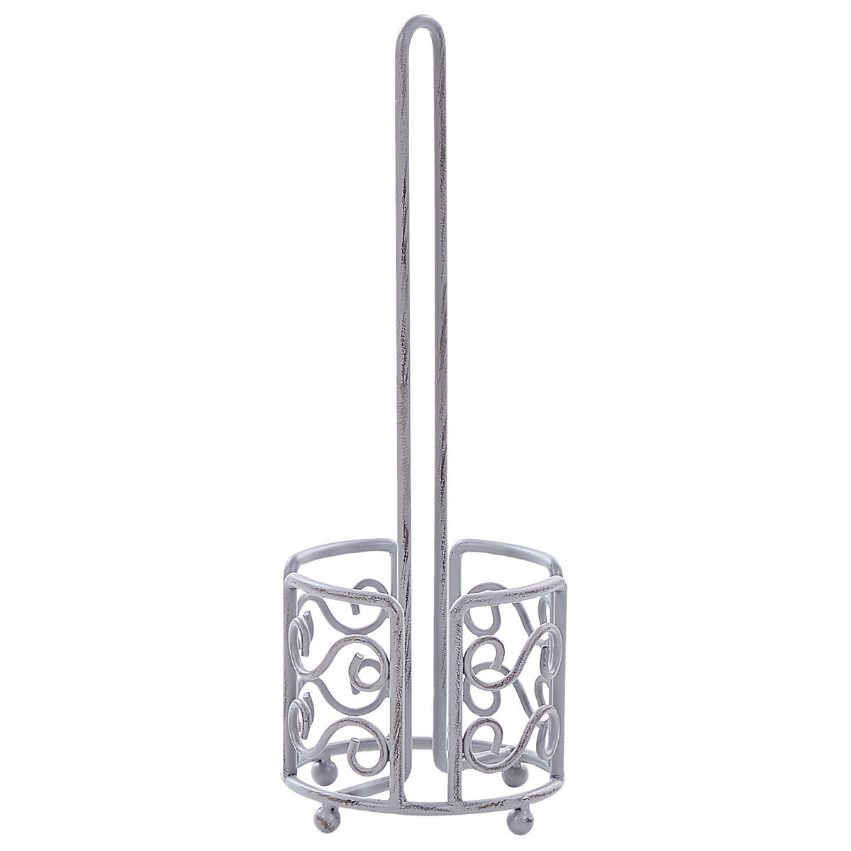 TOILETTENPAPIERSTÄNDER Metall Antik Optik grau Mandi - Grau, Metall (16/41/16cm) - Beliani