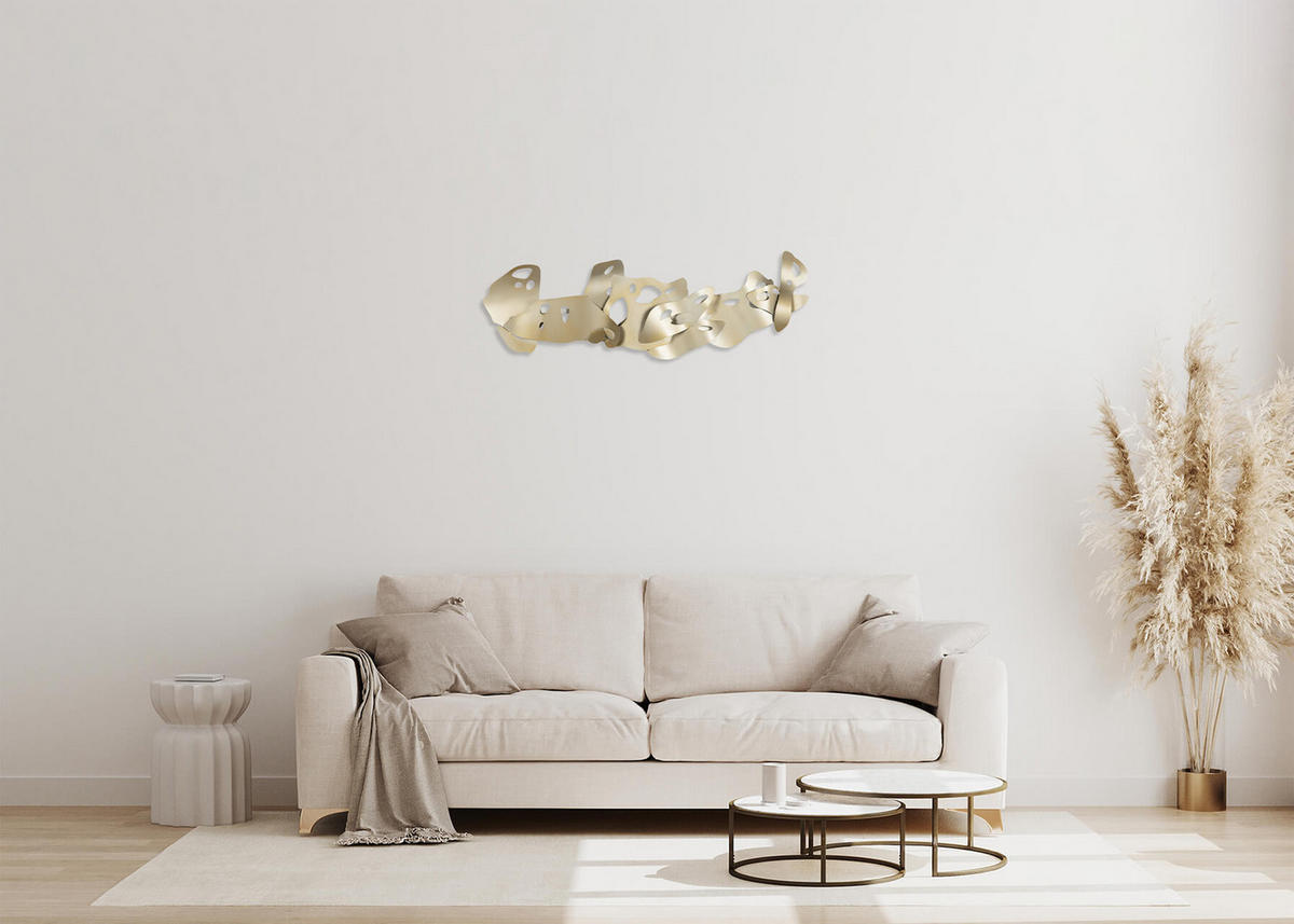 WANDDEKO Silber 120/44 cm - Silberfarben, Metall (3.3/44/5cm) - KUNSTLOFT