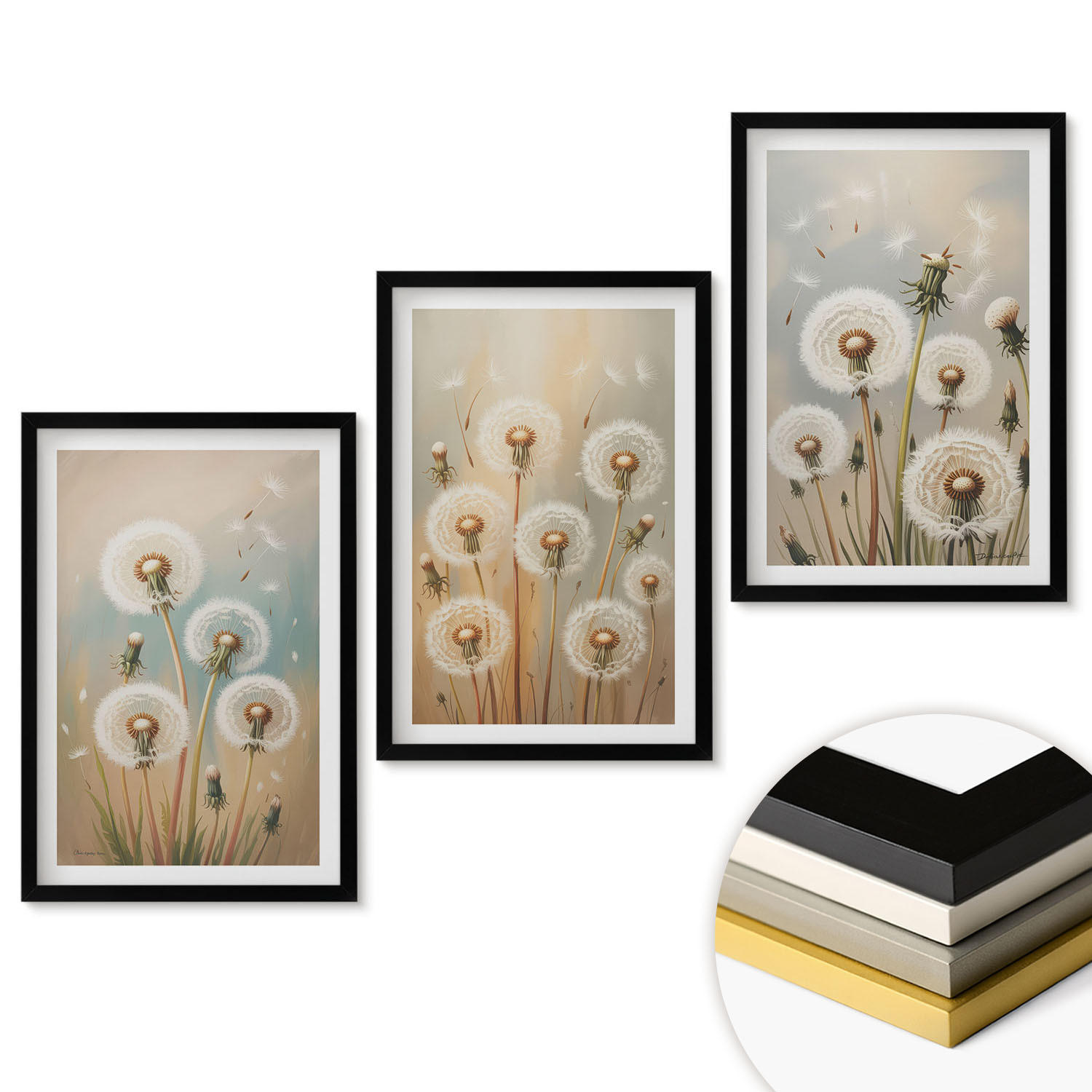 ArtPrintCave Wandbilder Schwarz 40x60 cm