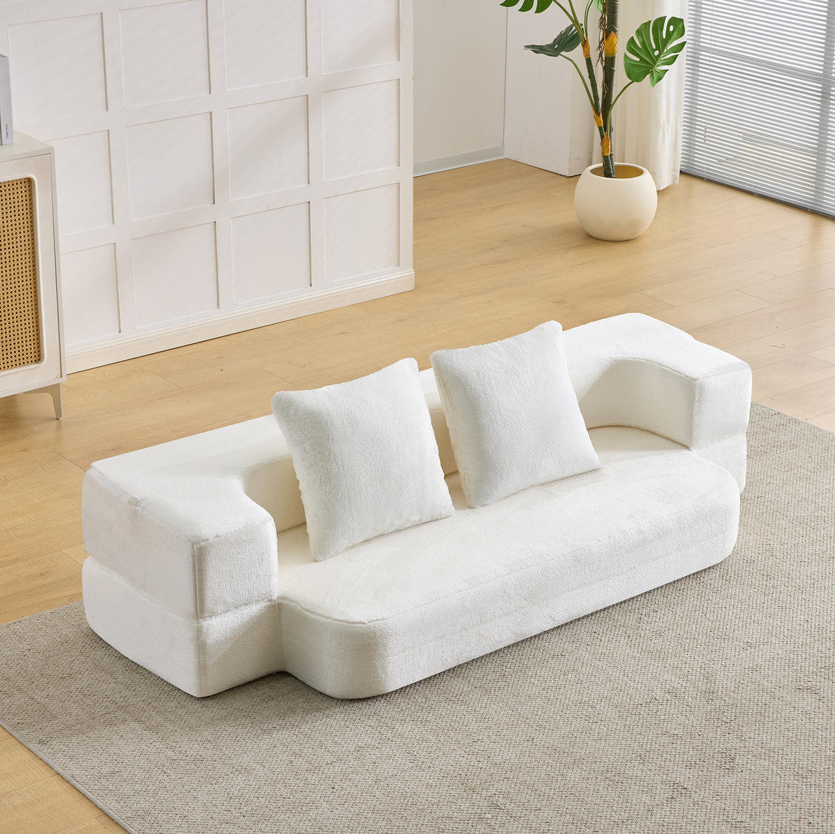 SCHLAFSOFA klappbar White 2-Sitzer - Weiß, Kunststoff (52/48/190cm) - Meubliv