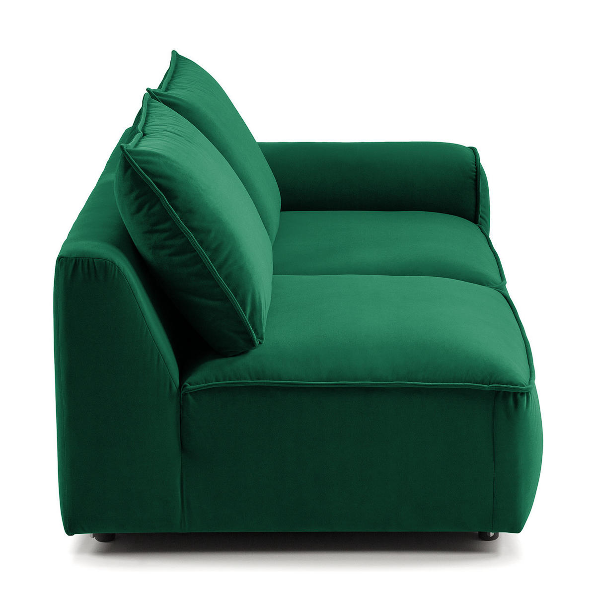 2,5-SITZER SOFA - modular - Dunkelgrün/Schwarz, Holz/Kunststoff (189/80/99cm) - home24