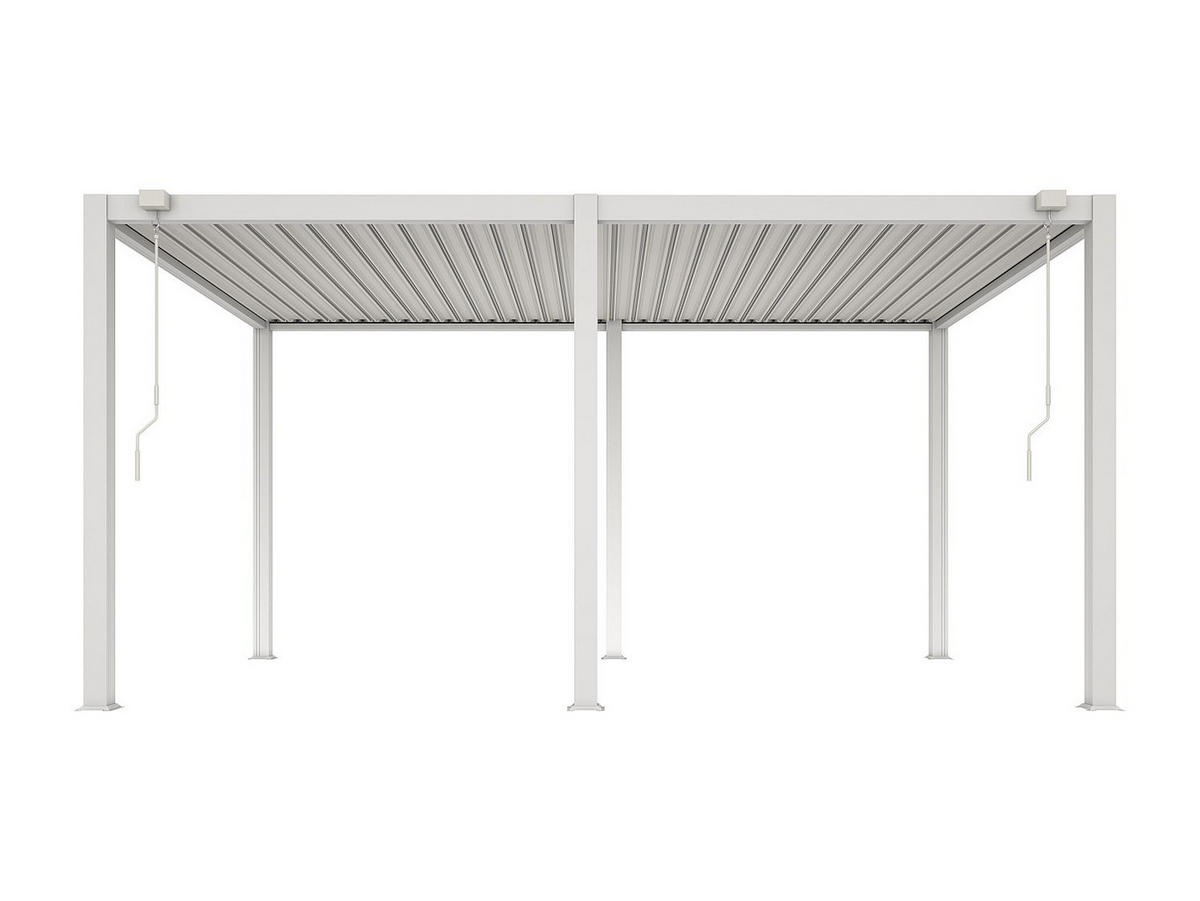 SELBSTTRAGENDE Pergola - 500cm x 300cm - Aluminium - weiß - AMALFI - Weiß, Metall (500/250/300cm) - Vente-Unique