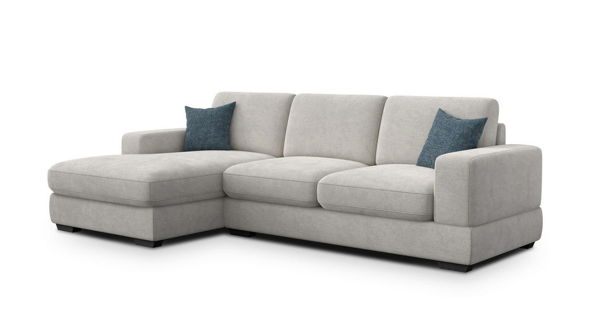 ECKSOFA OTTO 4-Sitzer, creme - Creme/Schwarz, Holz/Textil (279/159cm) - Courtois Laville