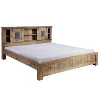 BETT Mango 180x200x105 natur lackiert RAILWAY #143 - Braun, Holz (180/200cm) - Massivmoebel24