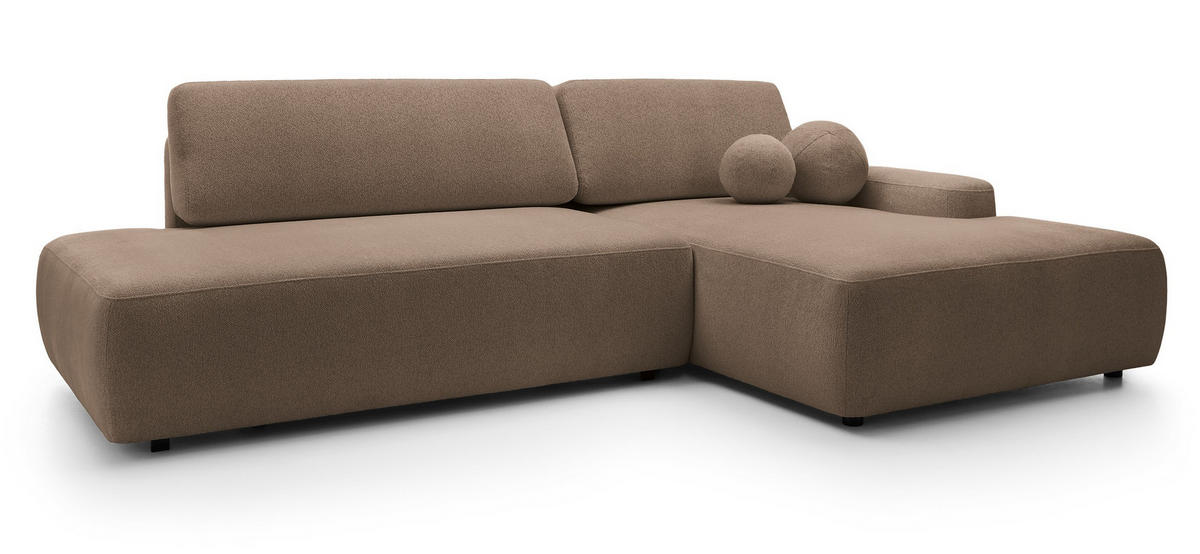 ECKSOFA 275 cm mit Schlaffunktion Orea O, Rechts, Dunkelbraun - Dunkelbraun, Holz (164/276cm) - Emporius