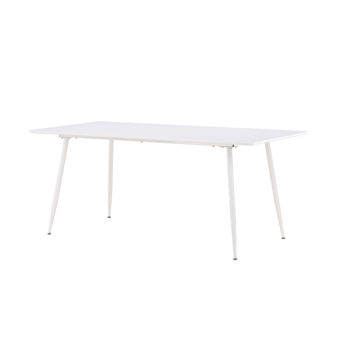 ESSTISCH, Silar, Weiß, MDF, 90 x 180 x 75 cm - Weiß, Holzwerkstoff/Metall (180/90/75cm) - ebuy24