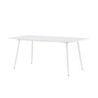ESSTISCH, Silar, Weiß, MDF, 90 x 180 x 75 cm - Weiß, Holzwerkstoff/Metall (180/90/75cm) - ebuy24