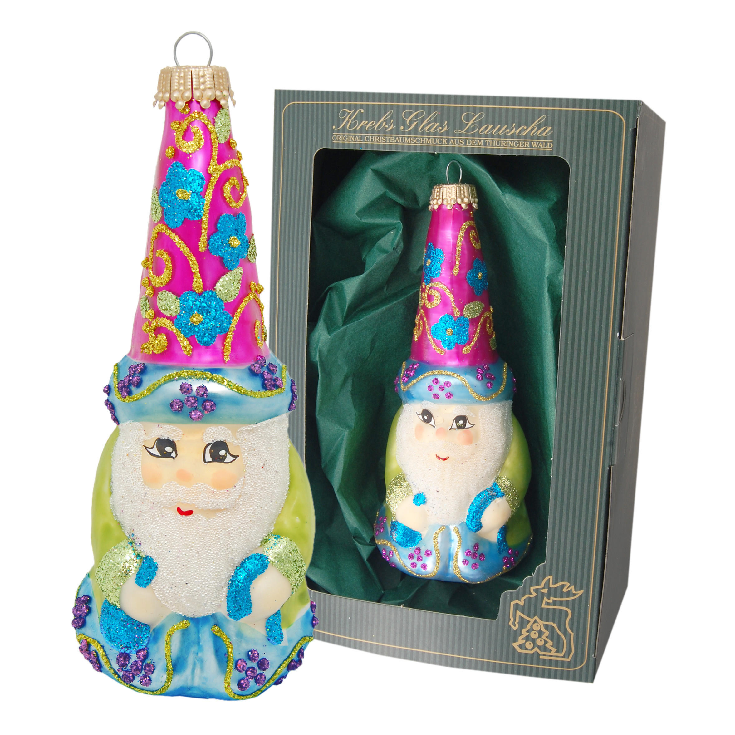 Krebs Glas Lauscha Christbaumschmuck Mehrfarbig 5x13x6 cm