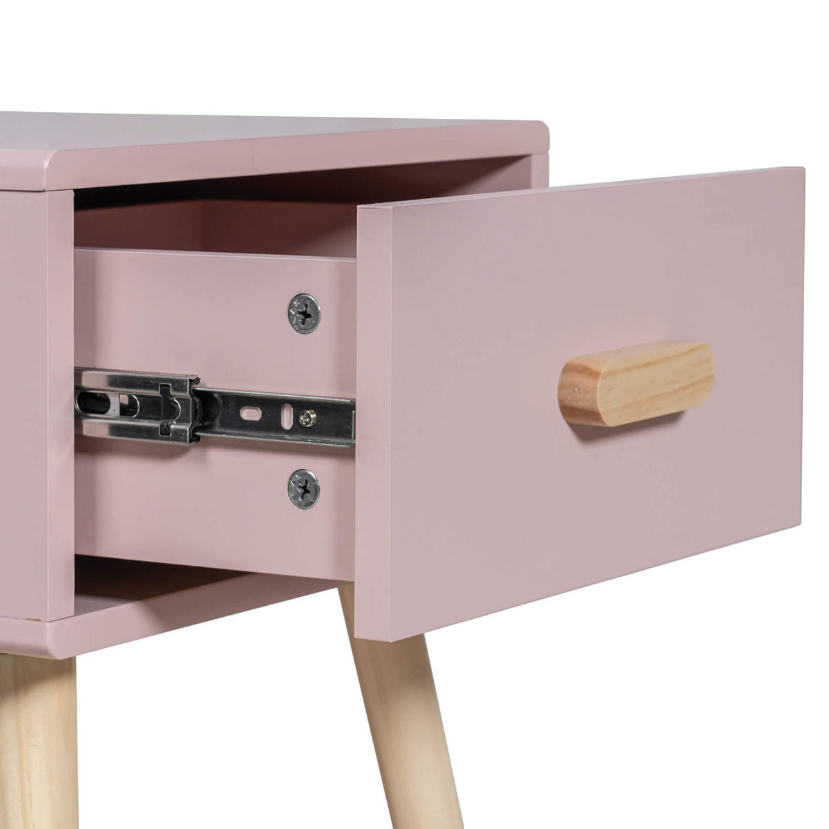 NACHTTISCH Rosa 35/35/44 cm - Pink, Holzwerkstoff (35/44/35cm) - Mobili Rebecca