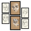 POSTER Set Mit 6 Verführerischer Junge In Weibliche Zusammenfassung A3 & A4 Schwarzer Rahmen - Schwarz, Papier (29/3cm) - Nacnic