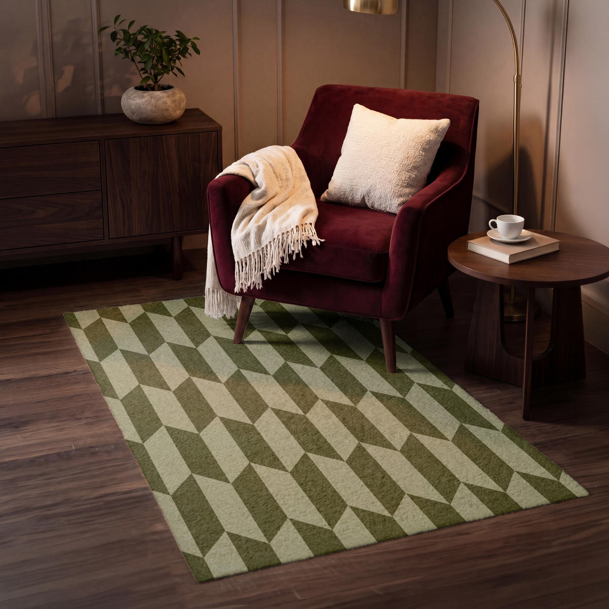 KOBERCE - Vzor - abstraktný - zelený - lietadlá - 80x120 cm - olivovozelená, textil/plast (80/0.4cm) - OnlyWow