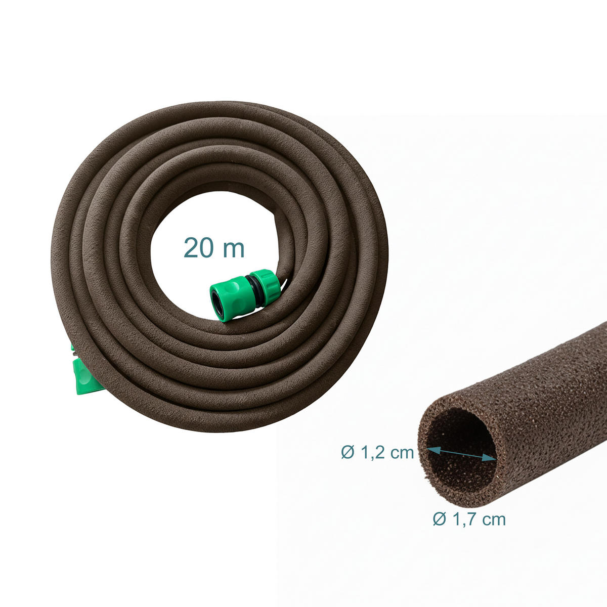 TROPFSCHLAUCH - Braun, Kunststoff/Metall (2000cm) - Relaxdays