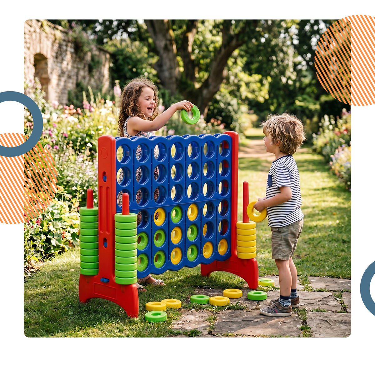 4 v rade - viacfarebná, plast (120/55cm) - Relaxdays