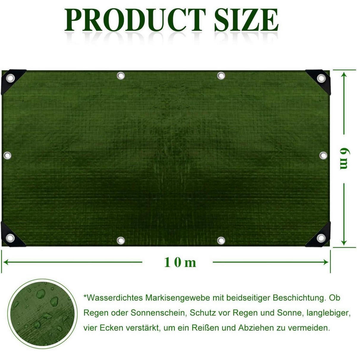 ABDECKPLANE 150 g/m² 6x10M Grün - Grün, Kunststoff (600/1000/10cm)