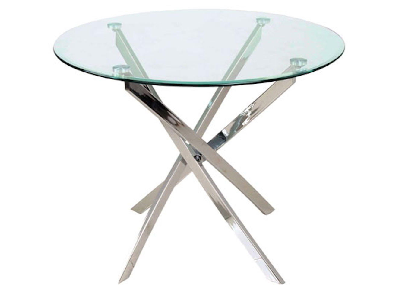 ESSTISCH Agis Chrom 90 / 90 / 73cm - Silberfarben/Grau, Glas/Holz (90/90/73cm) - Feldmann-Wohnen