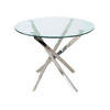 ESSTISCH Agis Chrom 90 / 90 / 73cm - Silberfarben/Grau, Glas/Holz (90/90/73cm) - Feldmann-Wohnen