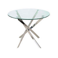 ESSTISCH Agis Chrom 90 / 90 / 73cm - Silberfarben/Grau, Glas/Holz (90/90/73cm) - Feldmann-Wohnen