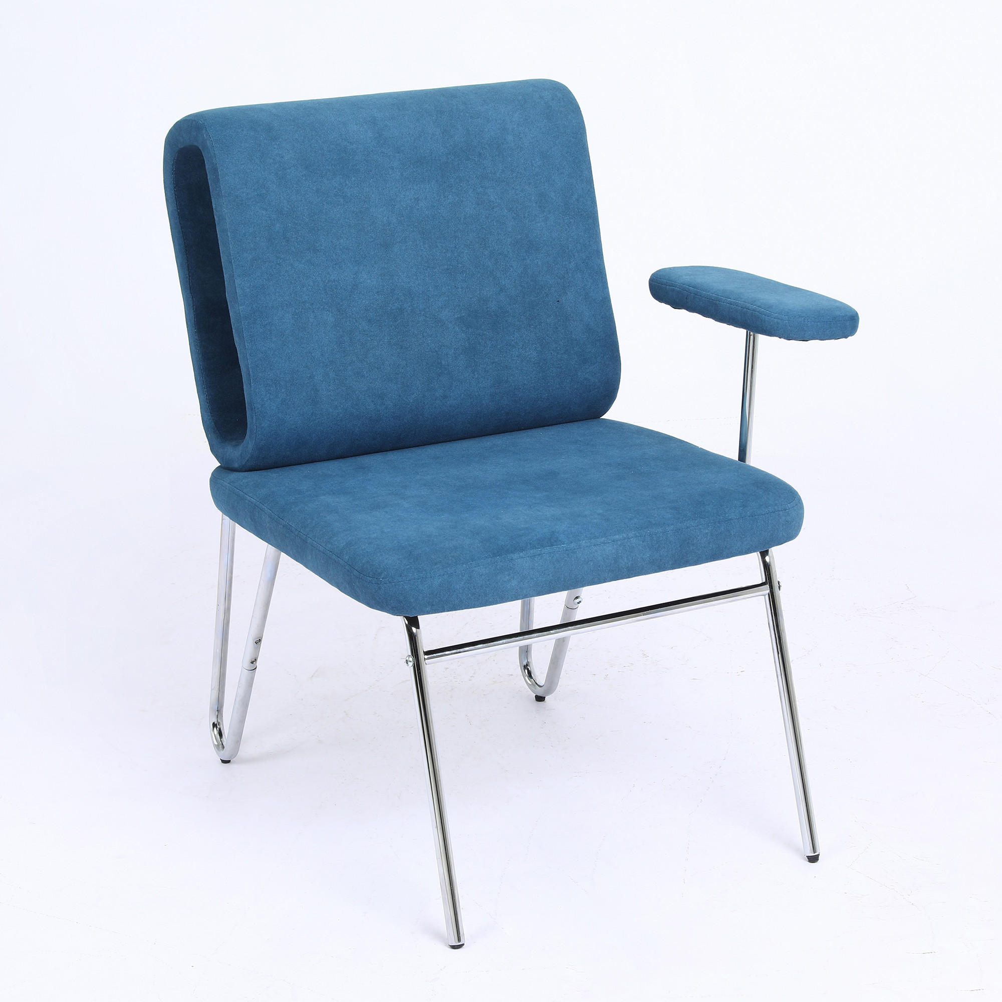 BÜROSTUHL aus Stoff mit Katzenhöhle in der Rückenlehne 77/70/89 cm Blau - Blau, Textil (70/89/77cm) - Redom