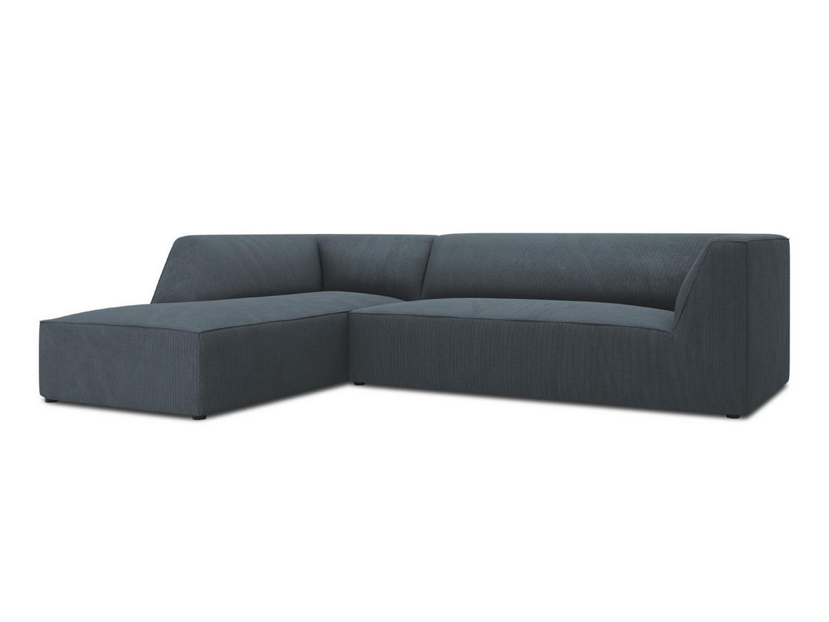ECKSOFA links Ruby aus Cord blau 4 Sitzplätze - Blau, Textil (180/273cm) - Micadoni