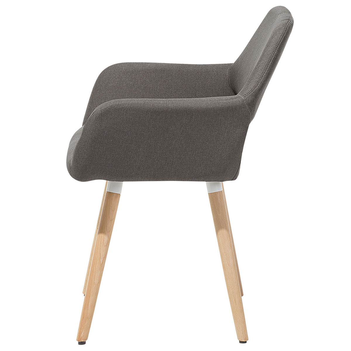 ESSZIMMERSTUHL 2er-Set Polsterbezug Braun Chicago - Braun, Holz/Textil (56/81/56cm) - Beliani