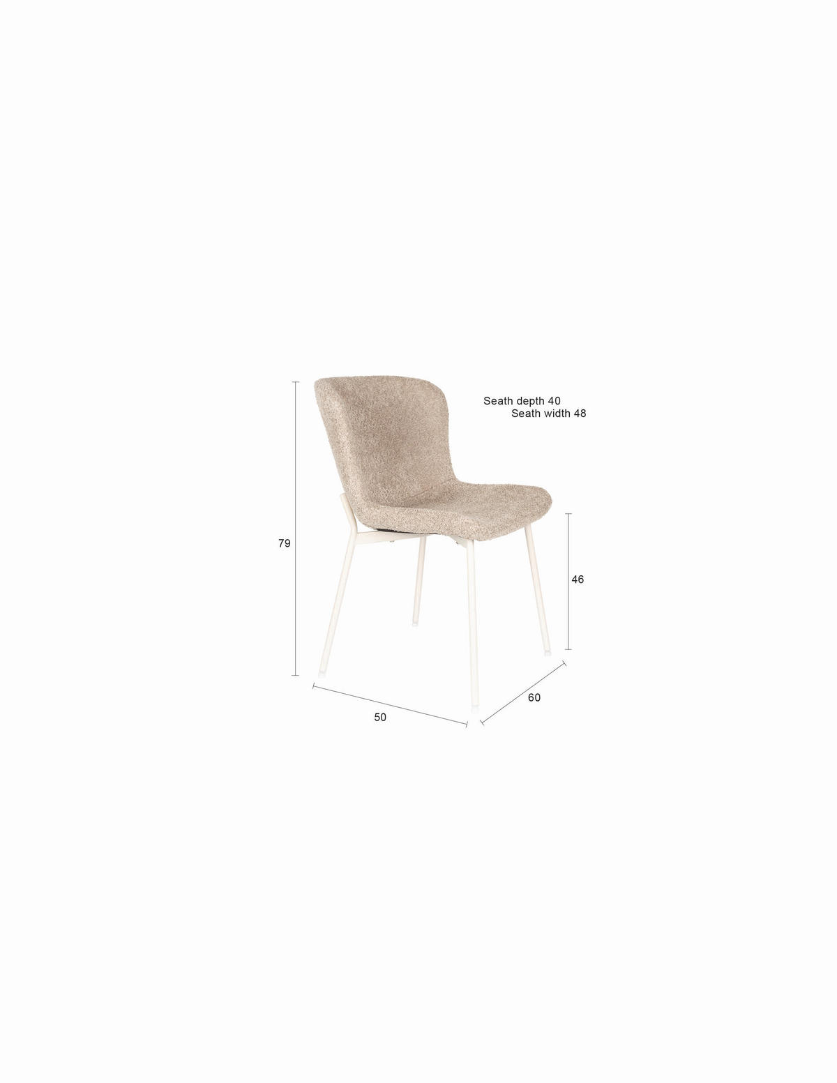 ESSZIMMERSTUHL Marion - Braun - 58.5/46.5/79 cm - 2er-Set - Braun, Textil (46.5/79/58.5cm)