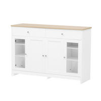 KOMMODE aus MDF 120x37x80cm in Weiß mit 2 Schubladen - Weiß, Holzwerkstoff (120/80/37cm) - Modfu