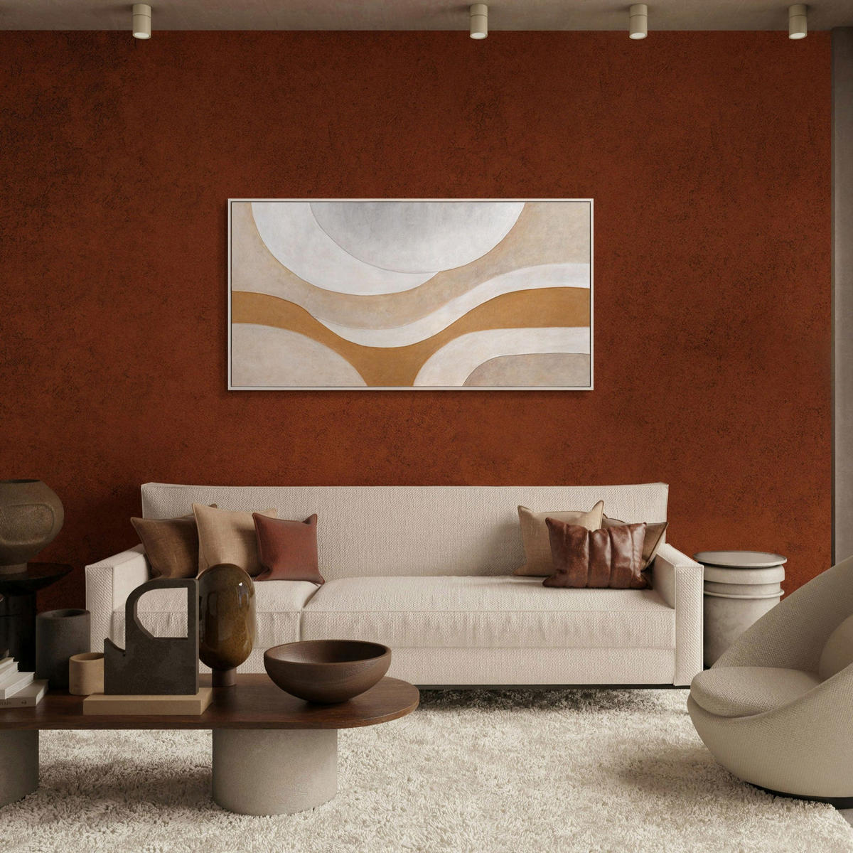 GEMÄLDE Wärmestrom Schattenfugenrahmen Eichefarben 120x60 cm - Eichefarben, Holz (120/60cm) - YS-art gallery