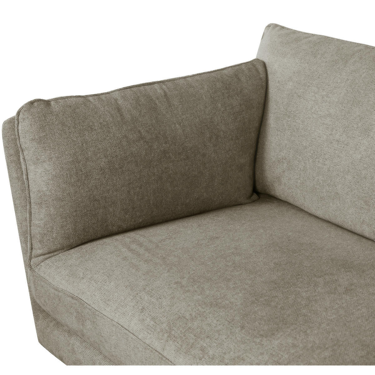 ZWEISITZER-SOFA Webstoff Beige - Beige/Schwarz, Textil/Metall (182/84/92cm) - Furnhouse