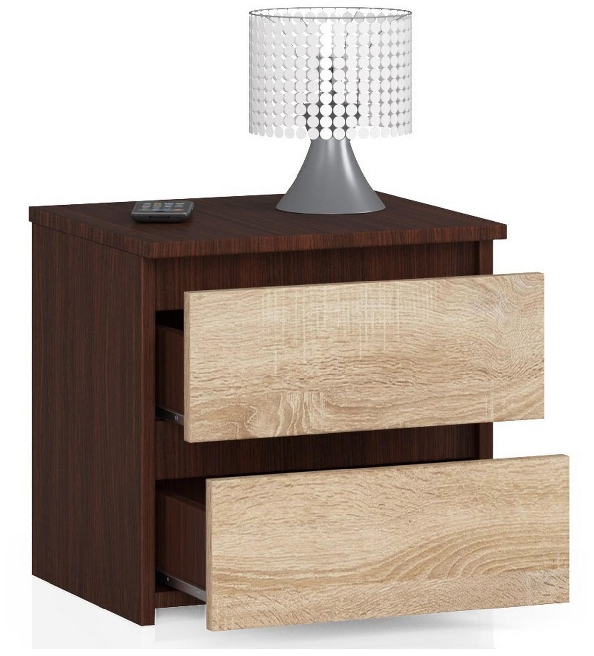 NOČNÝ STOLÍK tmavohnedá, dub Sonoma 40/40/35 - tmavohnedá, kompozitné drevo (40/40/35cm) - RAUMHIRSCH FURNITURE