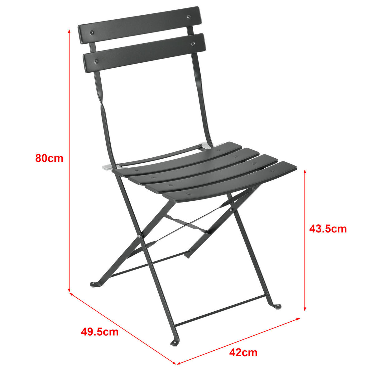 BALKON-SET 3 TLG. Caprile - Dunkelgrau, Metall - [en.casa]