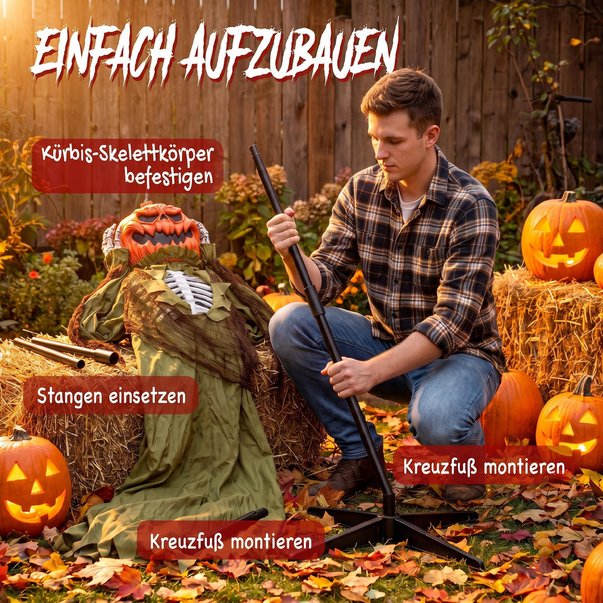 HALLOWEEN-DEKORATION Metall Polyesterfaser Dunkelgrün - Dunkelgrün, Metall (20/173/50cm) - HOMCOM