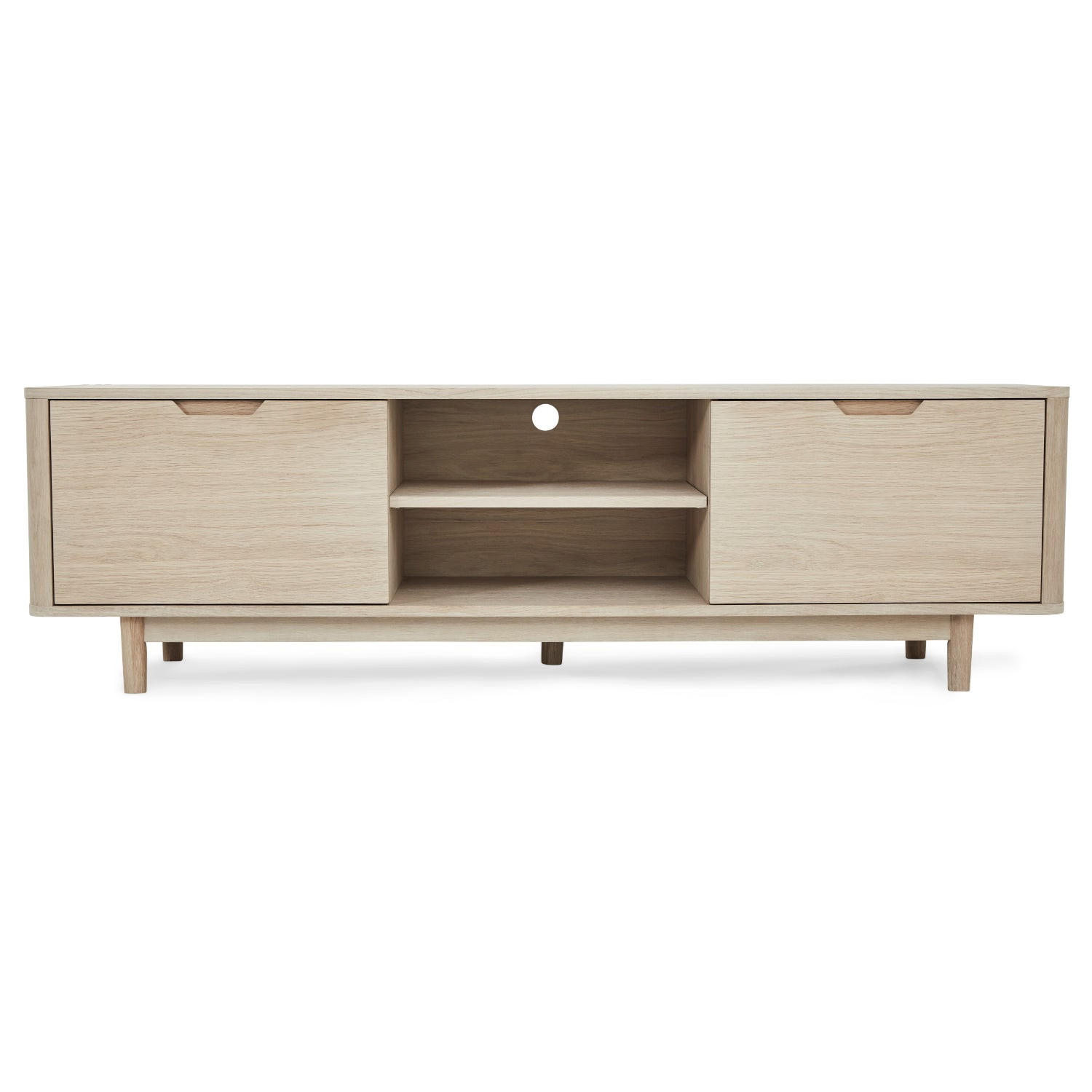 TV-ELEMENT Eiche massiv - Eichefarben, Holz (180/52/45cm) - Furnhouse
