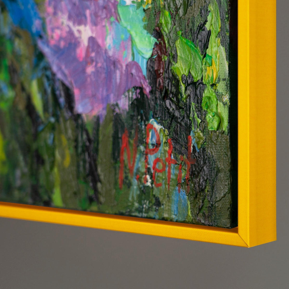 GEMÄLDE Blumige Farben Schattenfugenrahmen Gelb 160x80 cm - Gelb, Holz (160/80cm) - YS-art gallery