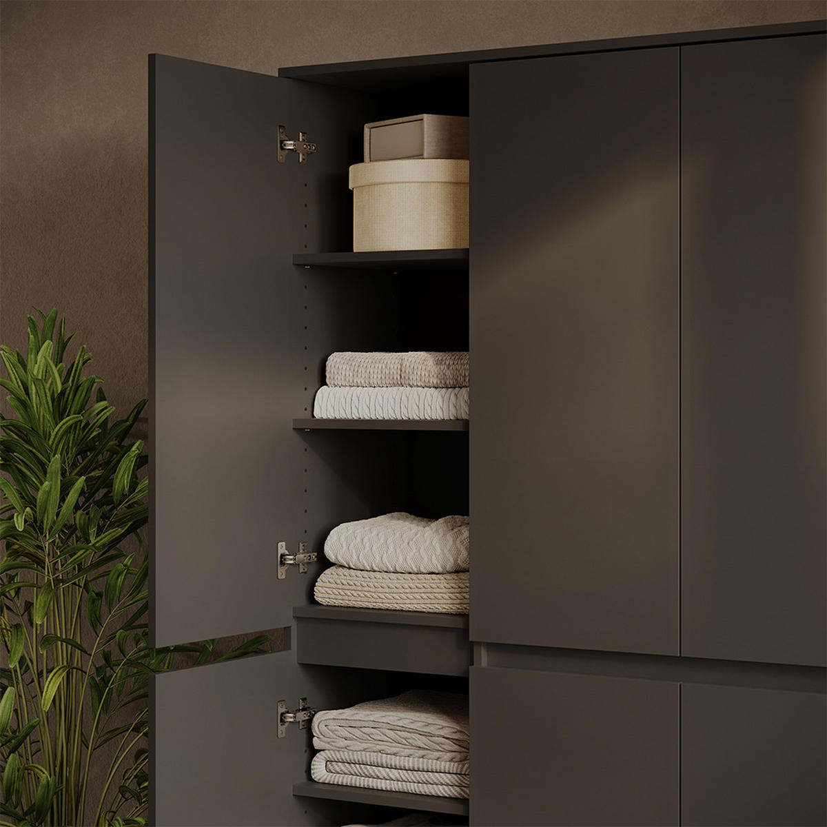 EINLEGEBODEN Claus Anthrazit 2er Set - Anthrazit, Holzwerkstoff (35.4/1.6/36.3cm) - Vicco