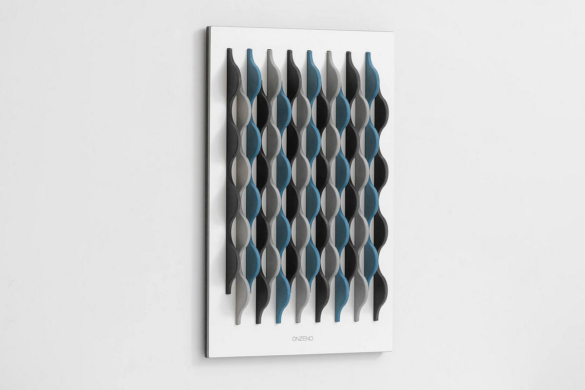 HOLZBILD Schwarz-Weiß 45/65 cm - Blau/Schwarz, Holz (5.46/65cm) - KUNSTLOFT