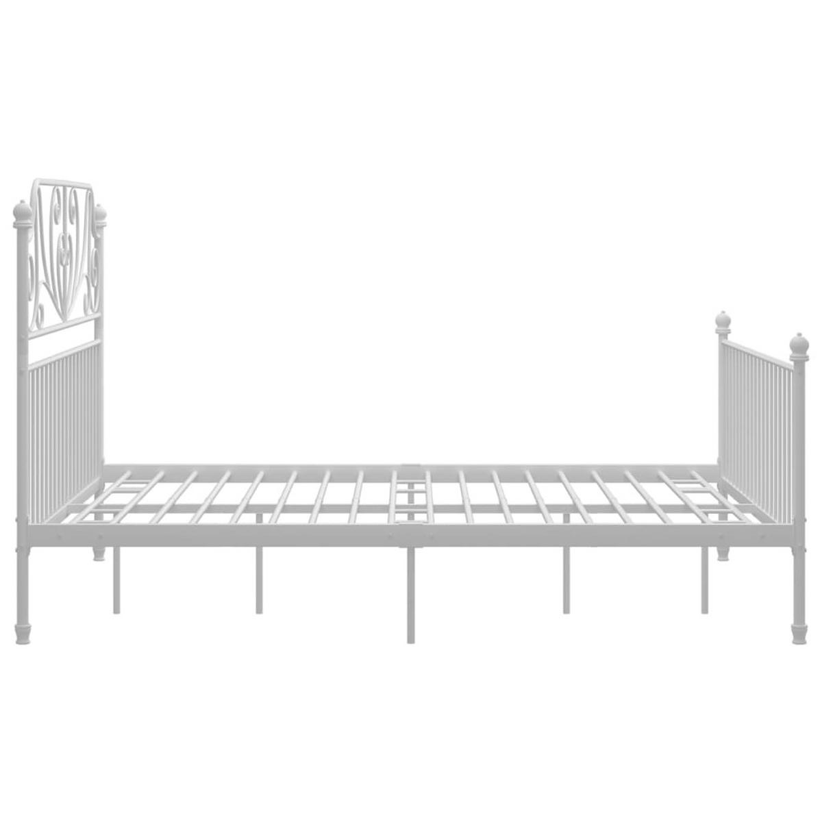 BETTGESTELL Weiß Metall 140x200 cm - Weiß, Metall - furnicato