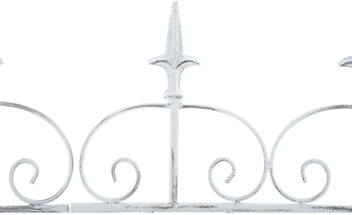 GARTENZAUN Metall antik weiß - Weiß/Grau, Metall (124/116cm) - CLP