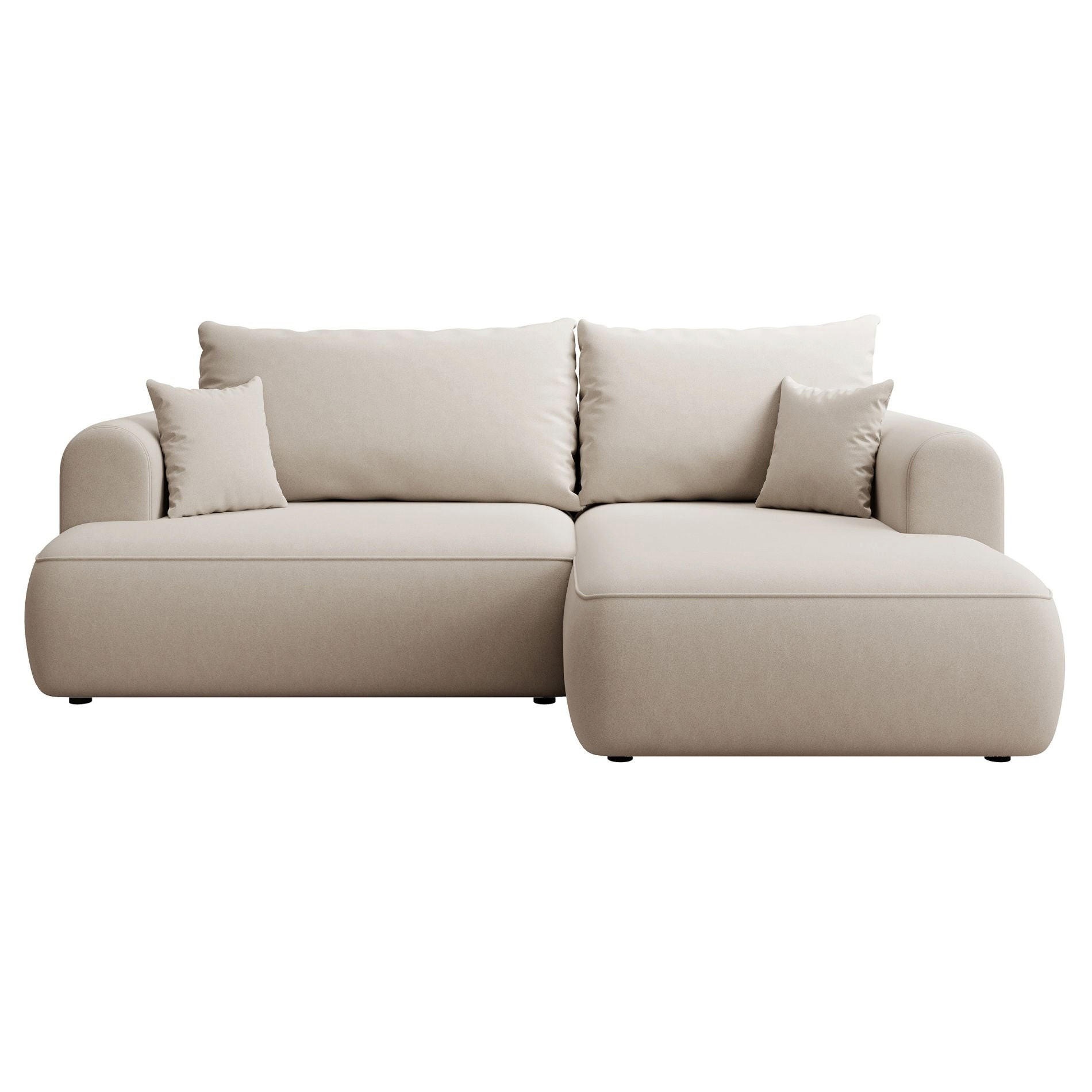 Selsey ROHOVÁ ROZKLÁDACÍ POHOVKA Ovo Mini krémová, se sametovým potahem Easy Clean