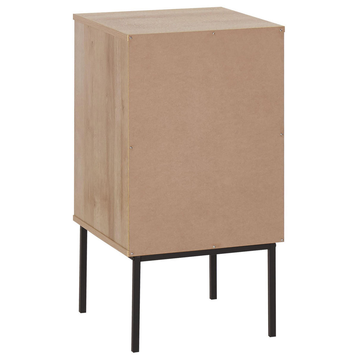 NACHTTISCH Rattan heller Holzfarbton Pasco - Hellbraun/Schwarz, Holzwerkstoff (40/78/40cm) - Beliani