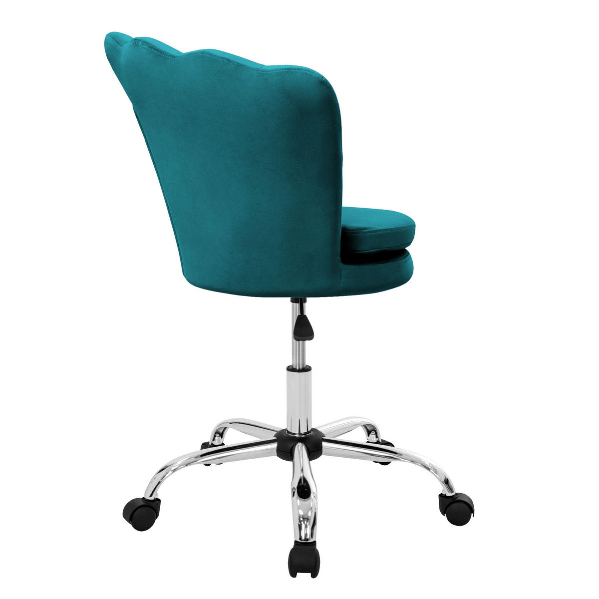DREHSTUHL Kunstfell Petrol - Türkis, Metall (68/90/68cm) - ML-DESIGN